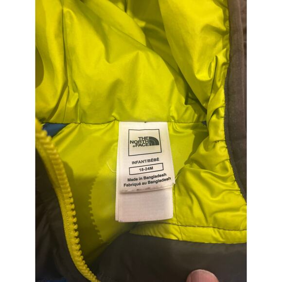 The North Face Infant Snowsuit 18-24 Blue Brown Bunting Hooded - Picture 4 of 5